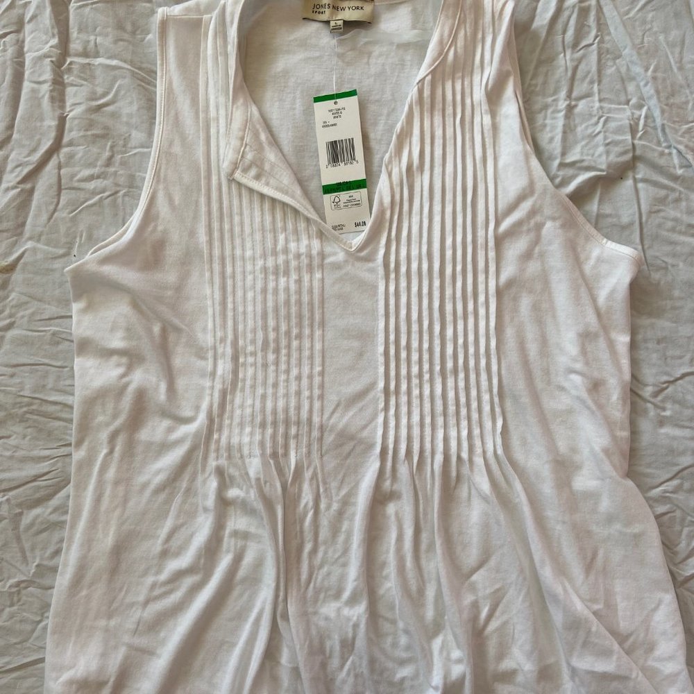JONES NEW YORK white sleeveless top NWT $44 L